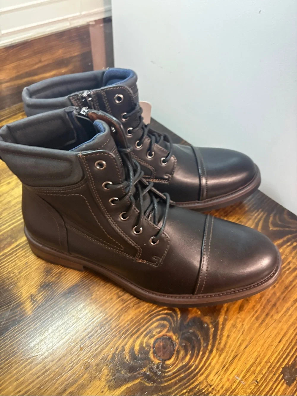 George Black Lace Up Boots Size 9